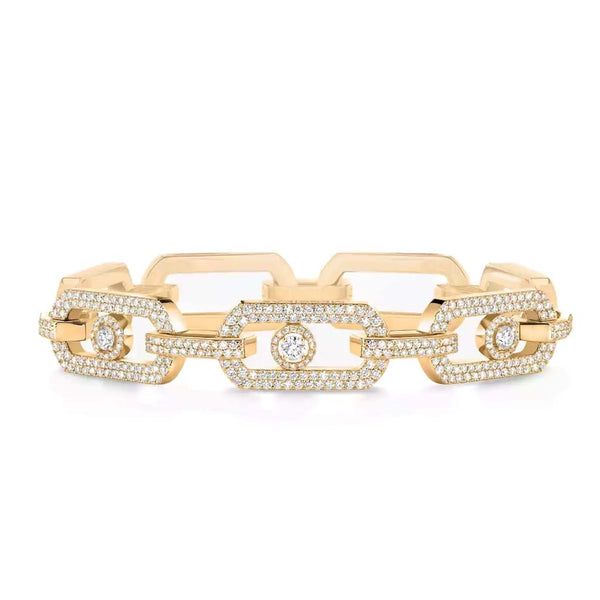 So Move XL Pavé-Set Diamond Bracelet in Yellow Gold - 1