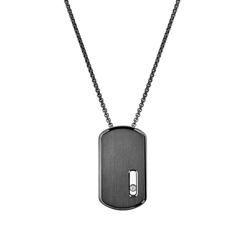 Move Titanium White Diamond and Graphite Titanium Pendant Necklace - 1
