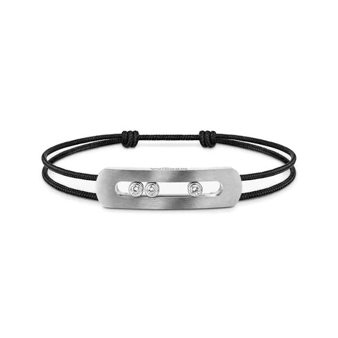 Move Titanium XL Diamond Cord Bracelet in Natural Titanium - 1