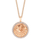 Capricorn Zodiac Coin Pendant with Diamond Frame in 18K Gold - 2