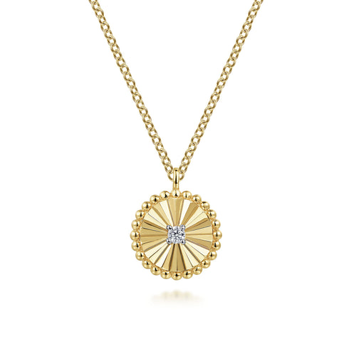 Bujukan Diamond Cut Pendant Necklace in 14K White-Yellow Gold - 2
