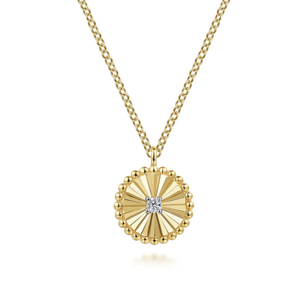 Bujukan Diamond Cut Pendant Necklace in 14K White-Yellow Gold - 2