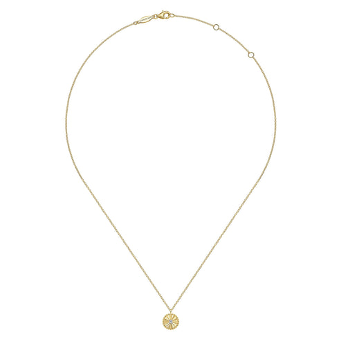 Bujukan Diamond Cut Pendant Necklace in 14K White-Yellow Gold - 3