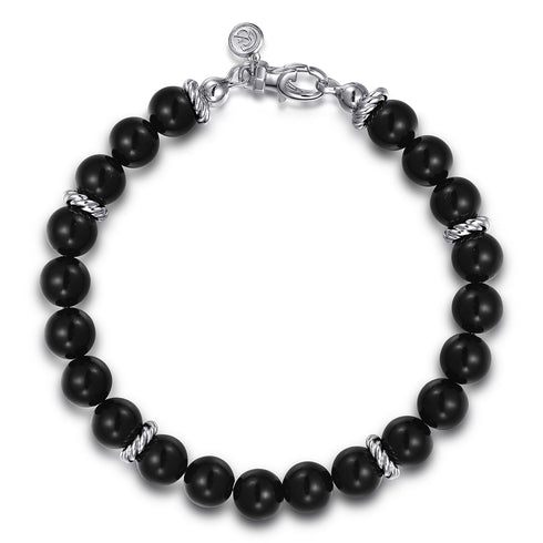 Bujukan Sterling Silver and Onyx Beaded Bracelet - 2