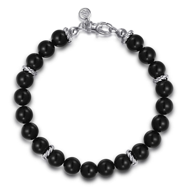 Bujukan Sterling Silver and Onyx Beaded Bracelet - 2