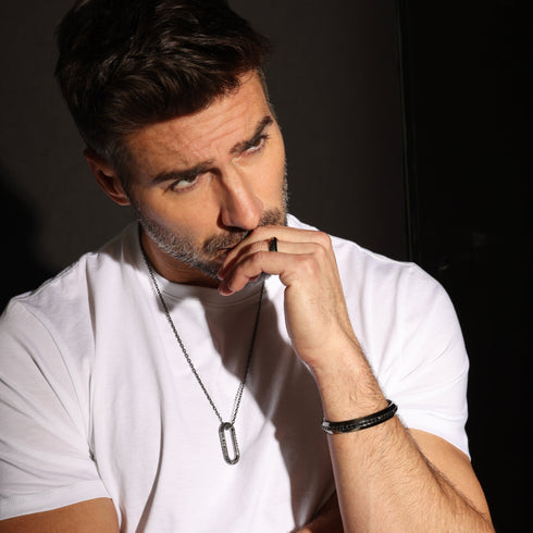 Grant Sterling Silver and Black Rhodium Angled Band Ring - 3