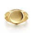 Facets 14K Yellow Gold Round Signet Ring in High Polished Finish - 2