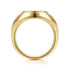 Facets 14K Yellow Gold Round Signet Ring in High Polished Finish - 3