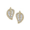 Medium Leaf Stud Earrings in Yellow Gold - 2