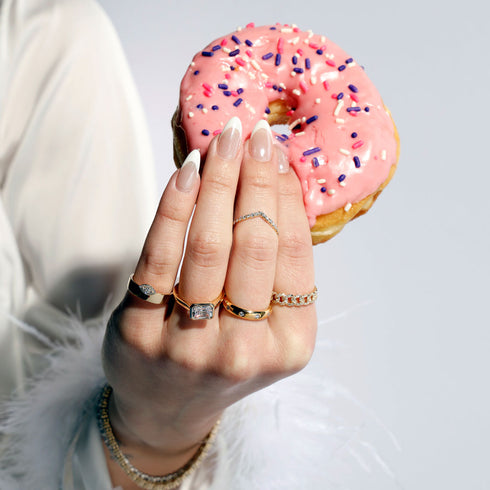 East-West Emerald Cut Diamond Engagement Ring - 2