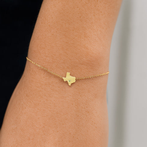 Heart in the Hill Country bracelet benefitting Kerr County Flood Relief Fund - 14K Yellow Gold