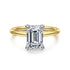 Anuk 14K White-Yellow Gold Emerald Cut Hidden Halo Diamond Engagement Ring - 1