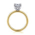 Anuk 14K White-Yellow Gold Emerald Cut Hidden Halo Diamond Engagement Ring - 3