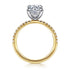 Allison 14K White-Yellow Gold Round Hidden Halo Diamond and Engagement Ring - 4