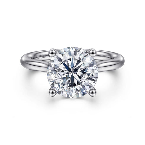 Azucena Platinum Round Solitaire Diamond Engagement Ring - 1