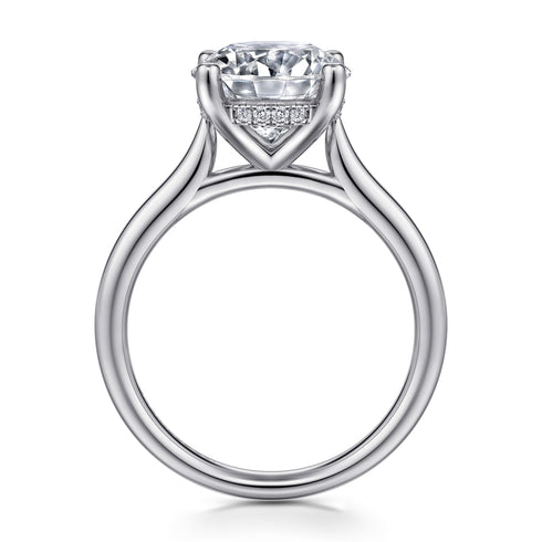 Azucena Platinum Round Solitaire Diamond Engagement Ring - 2
