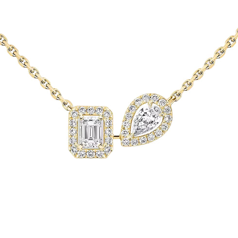 My Twin Diamond Necklace in Yellow Gold - 2