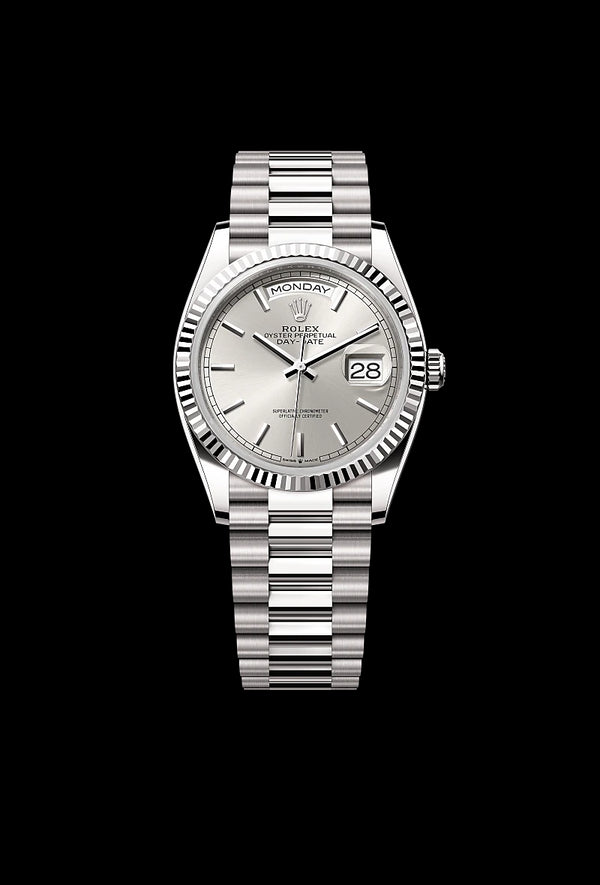 rolex Day-Date in 18 ct white gold, M128239-0005 - Zadok Jewelers