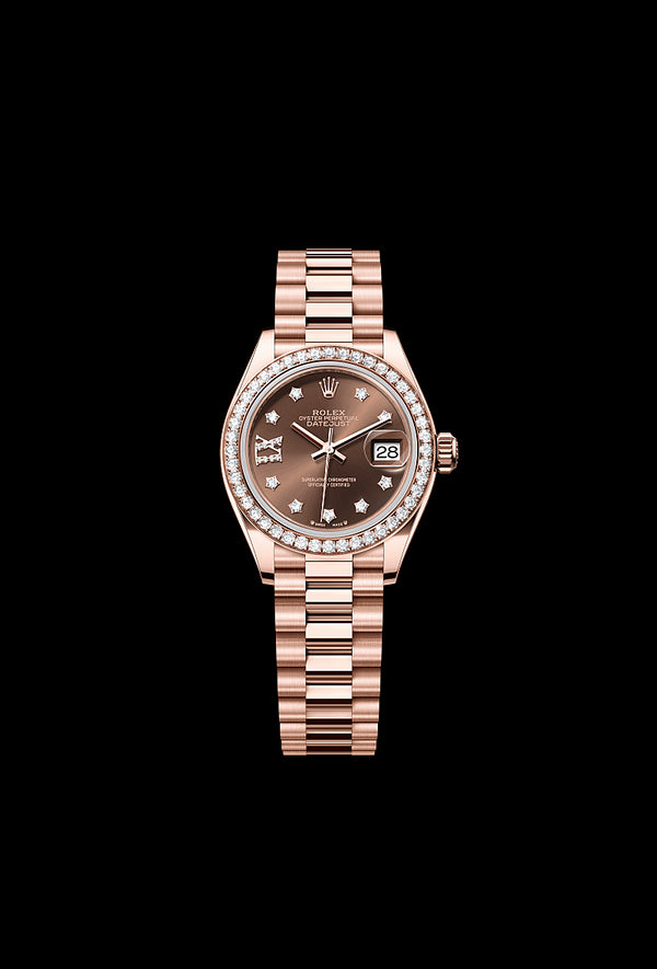 rolex Lady-Datejust in 18 ct Everose gold, M279135RBR-0001 - Zadok Jewelers