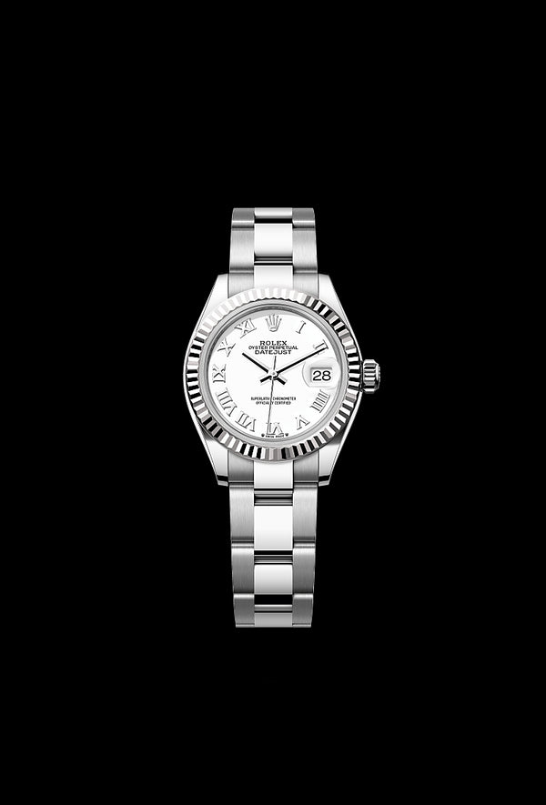 rolex Lady-Datejust in White Rolesor - combination of Oystersteel and white gold, M279174-0020 - Zadok Jewelers