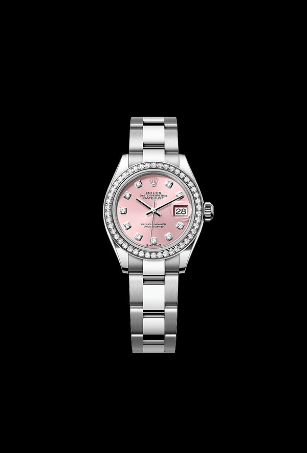 rolex Lady-Datejust in White Rolesor - combination of Oystersteel and white gold, M279384RBR-0004 - Zadok Jewelers