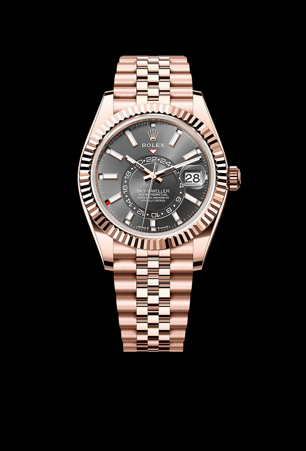 rolex Sky-Dweller in 18 ct Everose gold, M336935-0008 - Zadok Jewelers