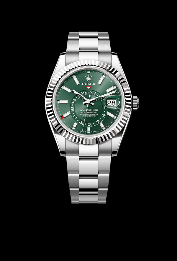 rolex Sky-Dweller in White Rolesor - combination of Oystersteel and white gold, M336934-0001 - Zadok Jewelers