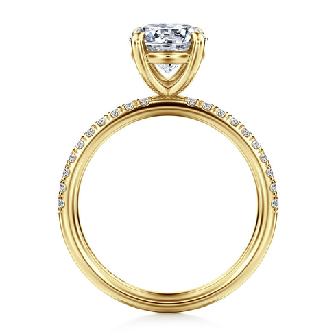 Twain 14K Yellow Gold Round Diamond Engagement Ring (Setting Only) - 4