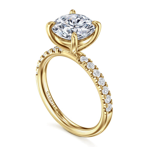 Winslow 14K Yellow Gold Round Diamond Engagement Ring (Setting Only) - 3