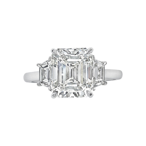 Emerald Cut Diamond Engagement Ring - 1
