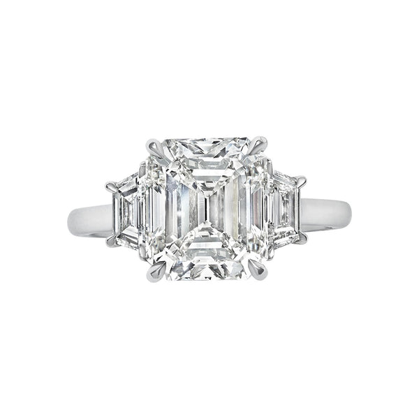 Emerald Cut Diamond Engagement Ring - 1