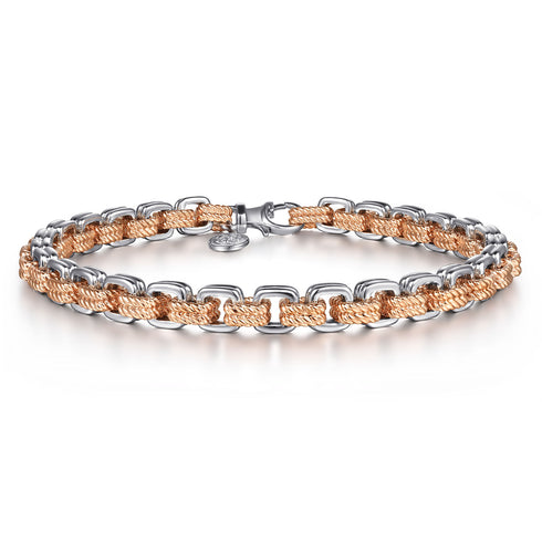 Hampton 14K Rose-White Gold Two Tone Chain Bracelet - 4