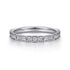 14K White Gold Baguette and Round Diamond Stackable Ring - 1
