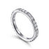14K White Gold Baguette and Round Diamond Stackable Ring - 3