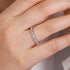 14K White Gold Baguette and Round Diamond Stackable Ring - 2