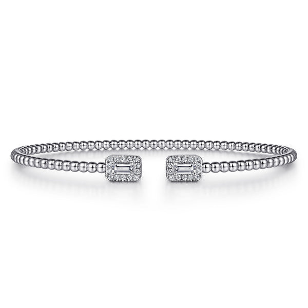 Bujukan 14K White Gold Diamond Bangle Bracelet - 2