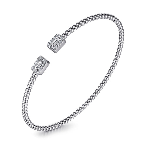 Bujukan 14K White Gold Diamond Bangle Bracelet - 3