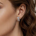 Lusso 14K White Gold Diamond Criss Cross Huggie Earrings - 5