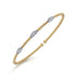Bujukan Diamond Marquise Stations Bangle in 14K White-Yellow Gold - 2