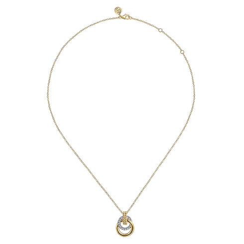 Bujukan 14K White and Yellow Gold Diamond Pendant Necklace - 3