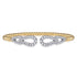 Bujukan Diamond Double Teardrop Open Bangle Bracelet in 14K White and Yellow Gold - 1