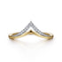 Chevron Diamond Ring in 14K White and Yellow Gold - 2