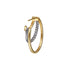 Diamond Three Row J Hoop Stud Earrings in 14K White and Yellow Gold - 4