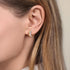 Contemporary 14K White and Yellow Gold Diamond Cut Huggie Earrings - 3