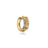 Contemporary 14K White and Yellow Gold Diamond Cut Huggie Earrings - 4