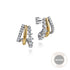 Gabriel & Co. 14K White Yellow Gold Graduating Diamond J Hoop Stud Earrings - 2