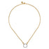 Open Cushion Shape Diamond Hollow Paperclip Chain Necklace in 14K White and Yellow Gold - 3