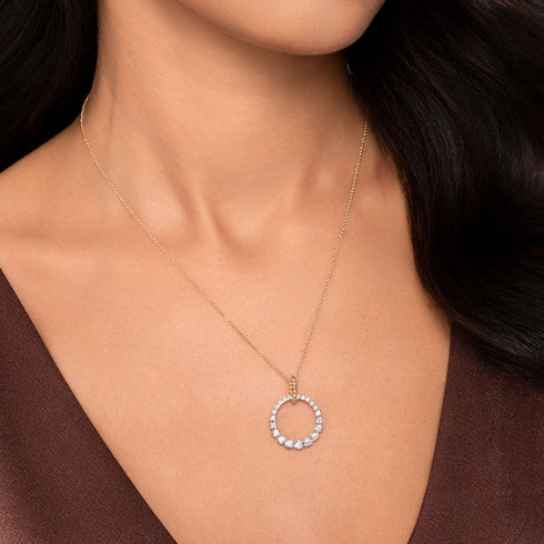 Bujukan Diamond Pendant Necklace in 14K White and Yellow Gold - 4