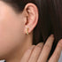 Contemporary 14K Yellow Gold Grommet Pattern Huggie Earrings - 3