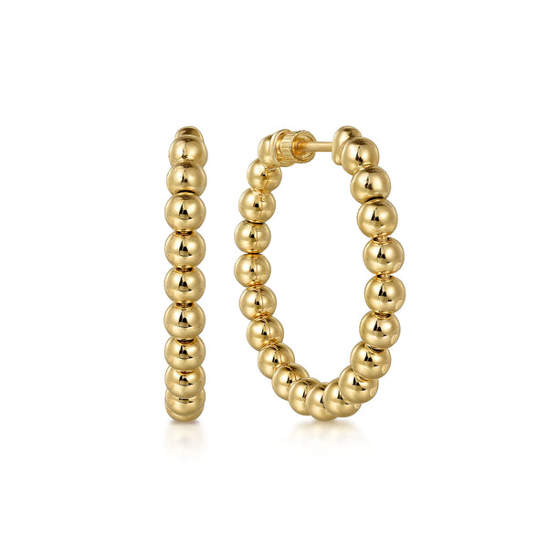 Bujukan Classic 14K Yellow Gold Hoop Earrings - 2